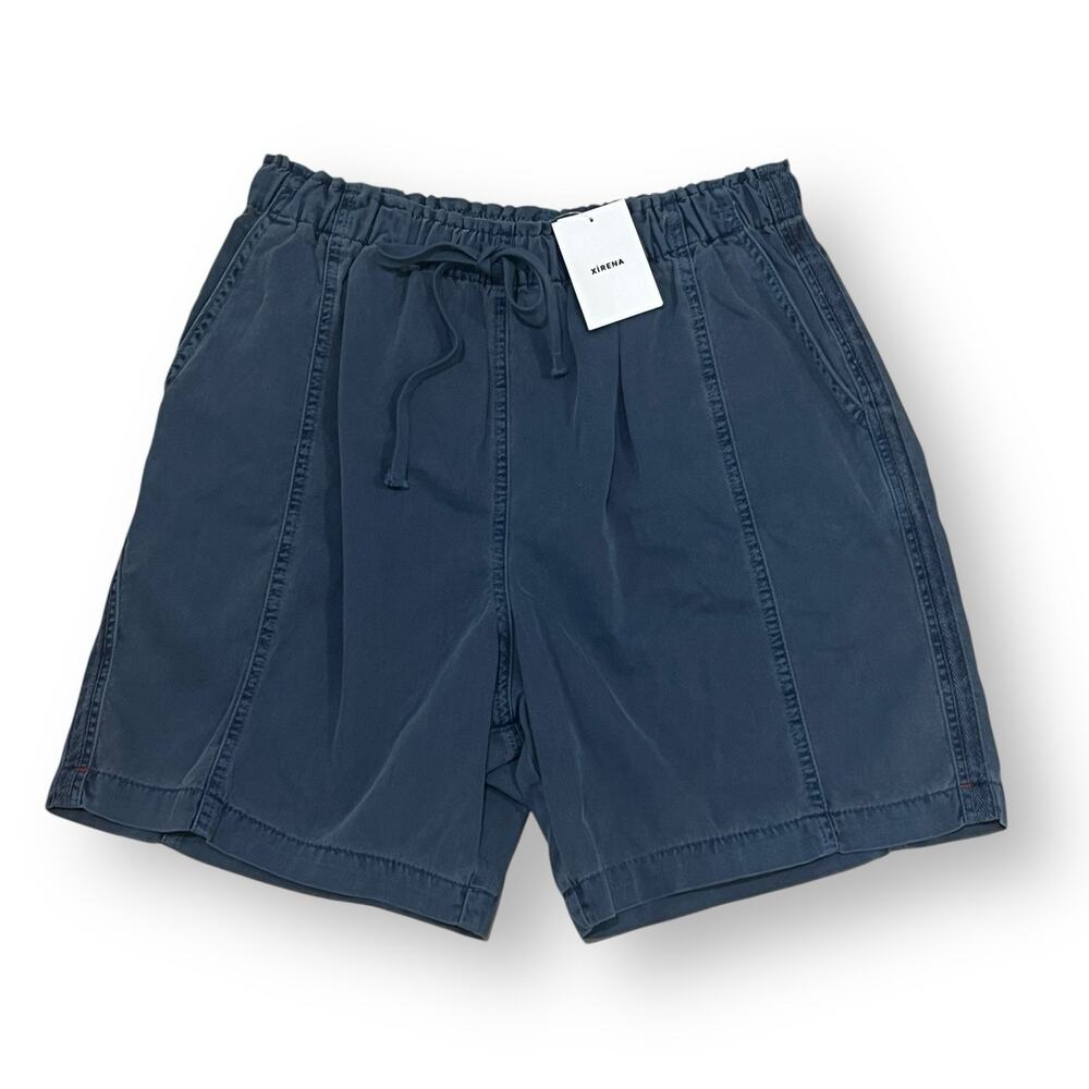 NWT Xirena Wyatt Shorts Sz M High Rise Elastic Waist Drawstring Washed Blue $209 - Picture 4 of 11